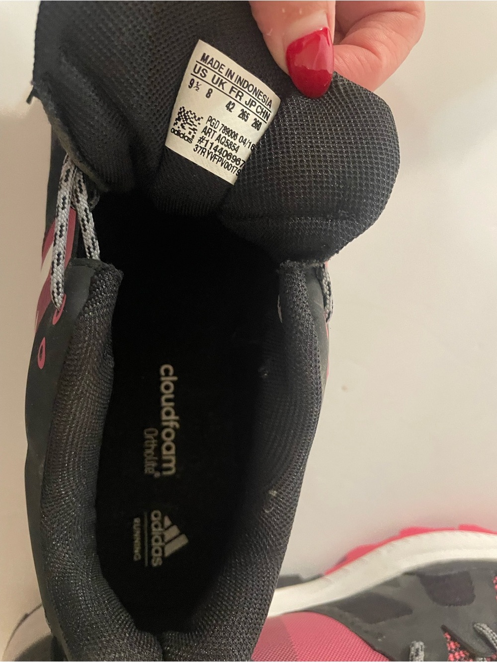 adidas Black and Pink Cloudfoam Trail Sneakers TR8 - Picture 6 of 7
